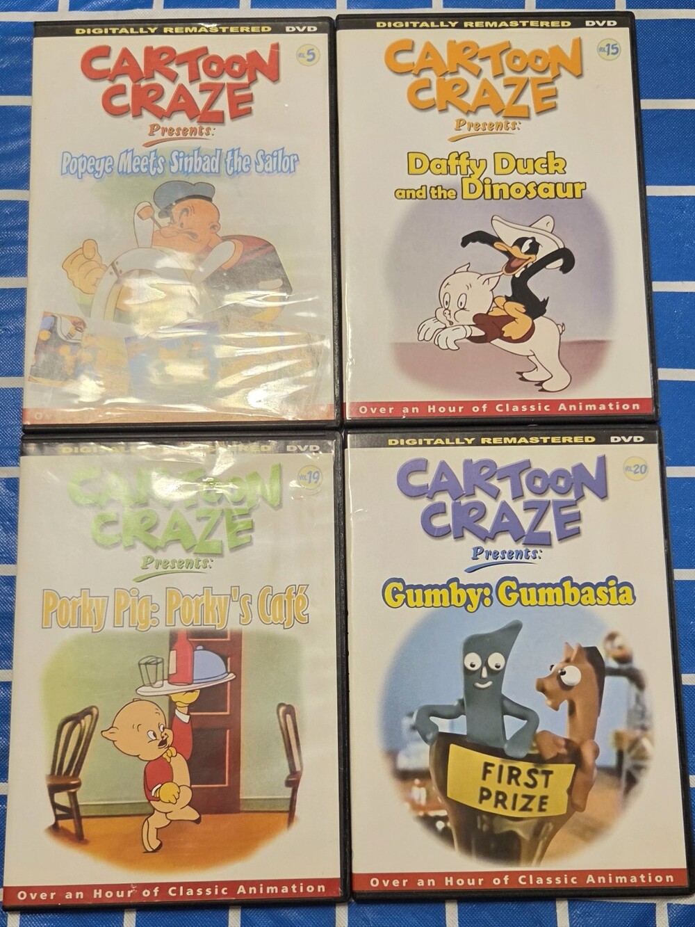 Cartoon Craze Remastered Classic DVD Lot - Popeye, Daffy Duck, Porky Pig, Gumby